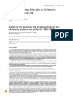 Balance Del Proceso de Desplazamiento Por Violencia Política en El Perú (1980-1997)