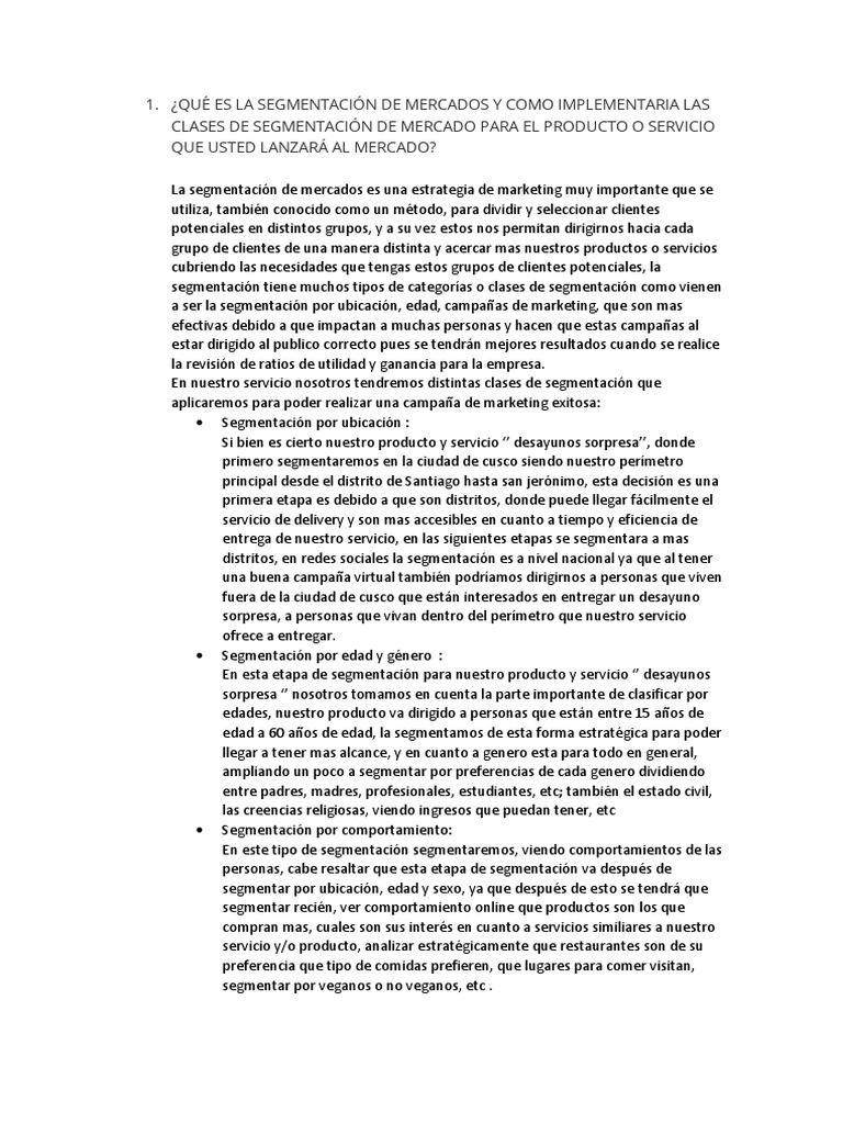 Qu es la segmentaci n de mercados y como implementaria las clases de