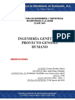 Ingeniería Genética Y Proyecto Genoma Humano: Licenciatura en Enfermería Y Obstetricia Incorporada A La Unam CLAVE 3041