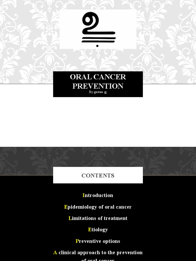 Oral Cancer Prevention Strategies | PDF | Cancer | Preventive Healthcare