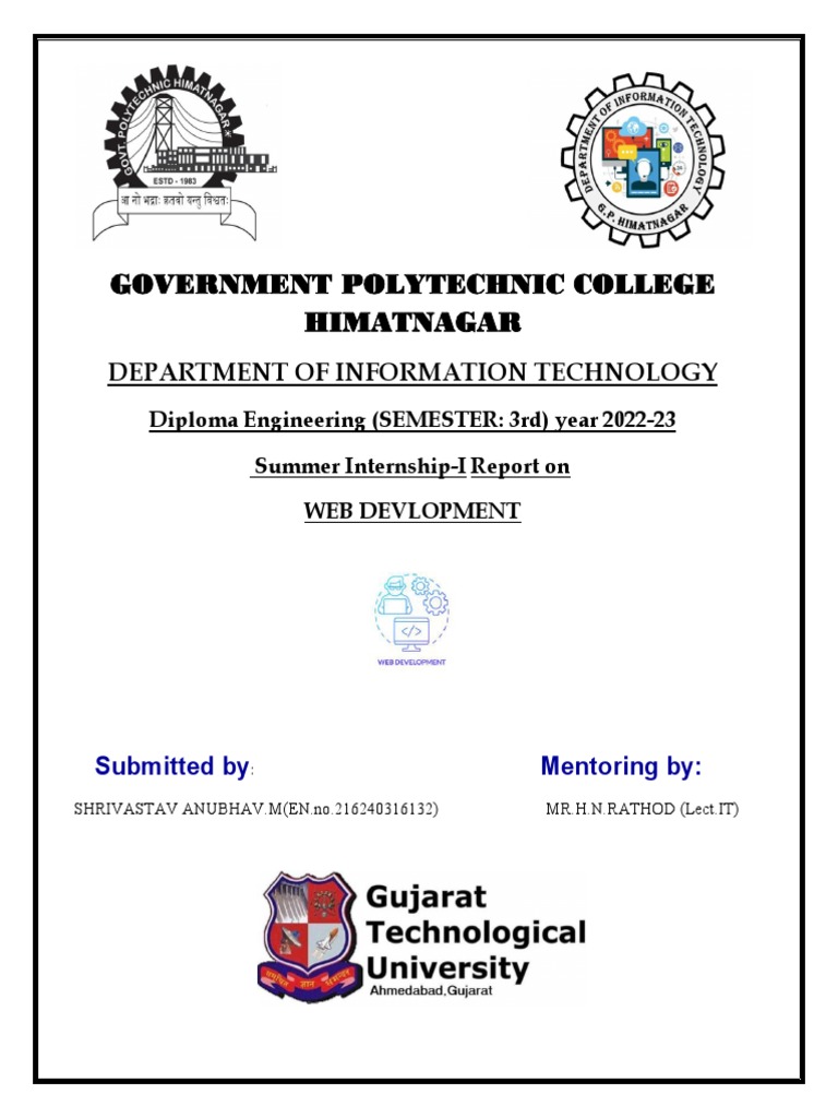 Web Development Internship Report | PDF | World Wide Web | Internet & Web