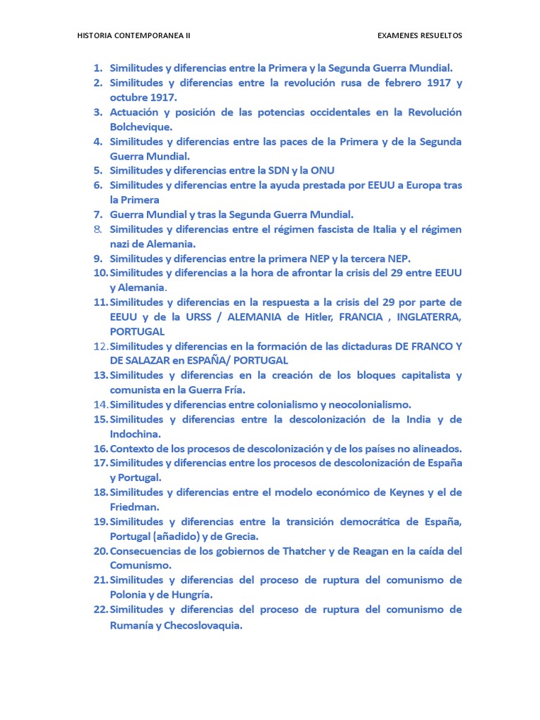 Examenes Resueltos - Historia Contemporanea España Uned | PDF ...