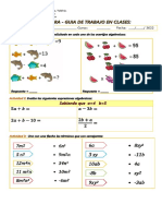 1M - GUIA DE TRABAJO EN CLASES - 29 Septiembre