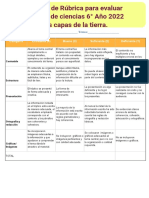 Rúbrica para Evaluar Triptico de Ciencias 6°