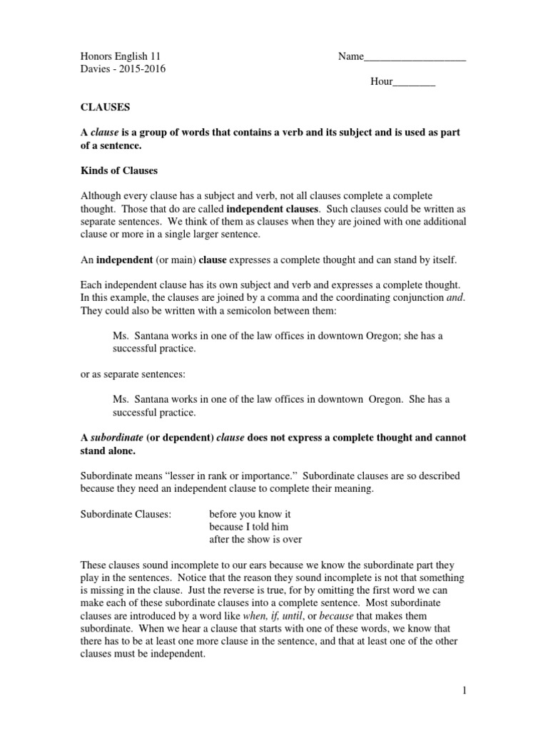 Understanding Clauses: Independent, Subordinate, Adjective, and Adverb ...