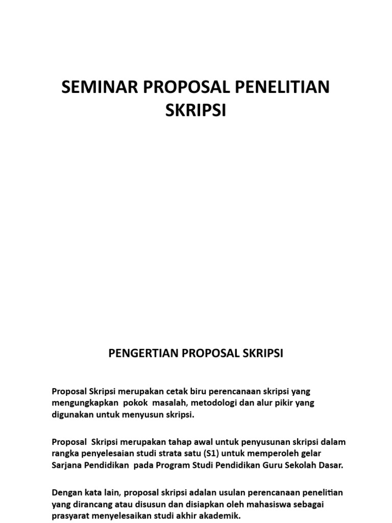 Seminar Proposal Skripsi PGSD | PDF | Karier & Perkembangan | Seni