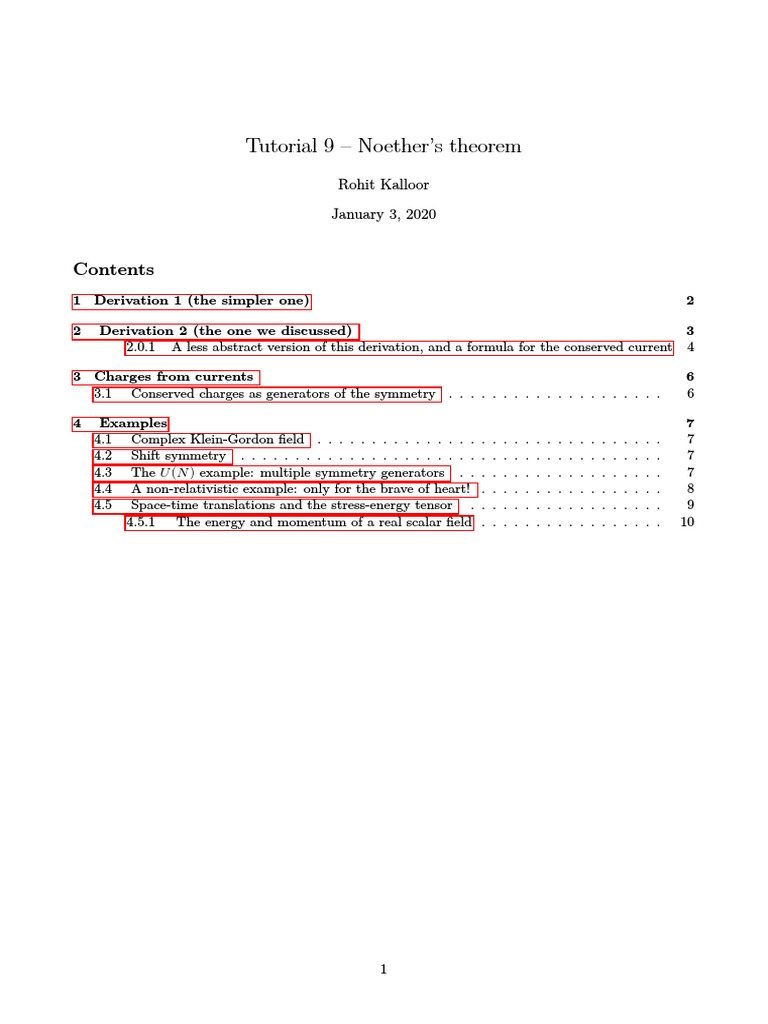 Noether Theorem | PDF | Noether's Theorem | Lagrangian Mechanics