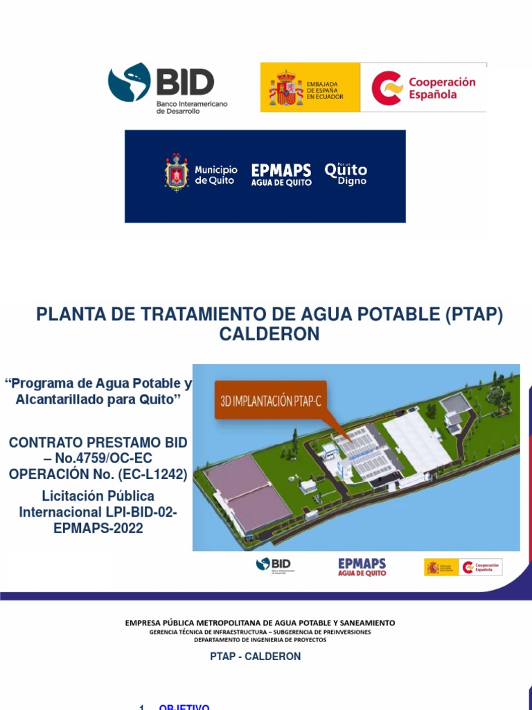 PTAP Calderón: Proyecto de Agua Quito | PDF | Suministro de agua ...