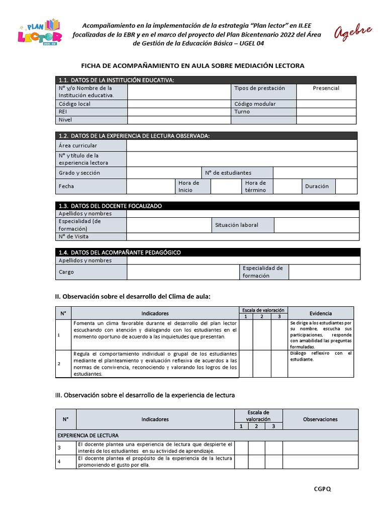Ficha de Acompañamiento en Aula Docentes Focalizados | PDF | Maestros ...