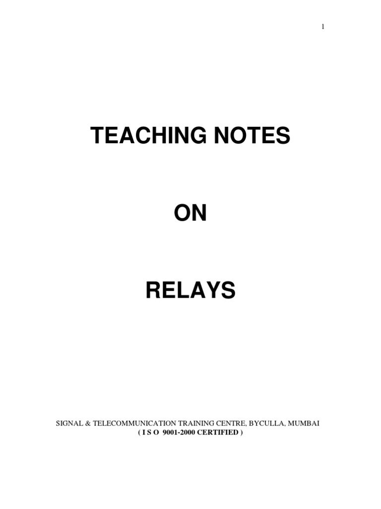 Overview of Railway Signalling Relays | PDF | Relay | Alternating Current