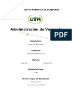 Administración de Ventas I: Universidad Tecnologica de Honduras