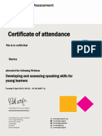 Tuesday 5 April 2022 0900 Certificate of Attendance