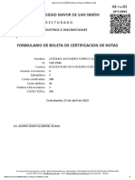 Formulario de Boleta de Certificacion de Notas