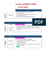 Planificación Algebra Lineal