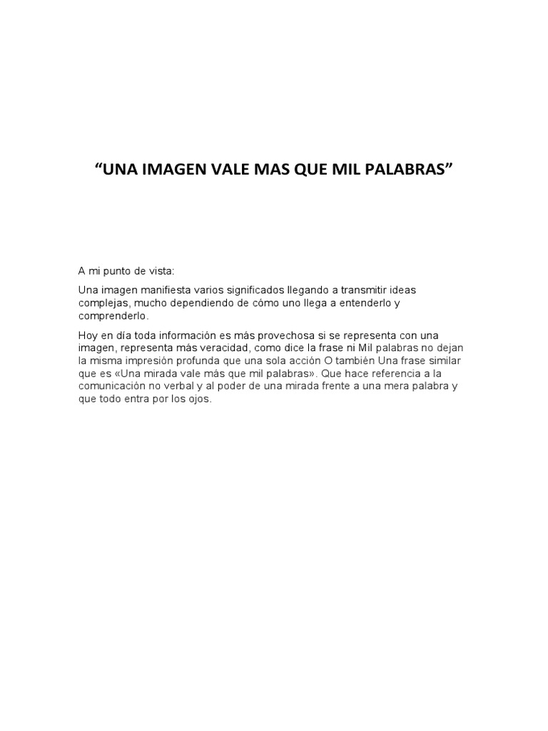 Una Imagen Vale Mas Que Mil Palabras PDF