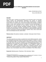 A IMPORTÂNCIA DAS BRINCADEIRAS NA EDUCAÇÃO INFANTIL