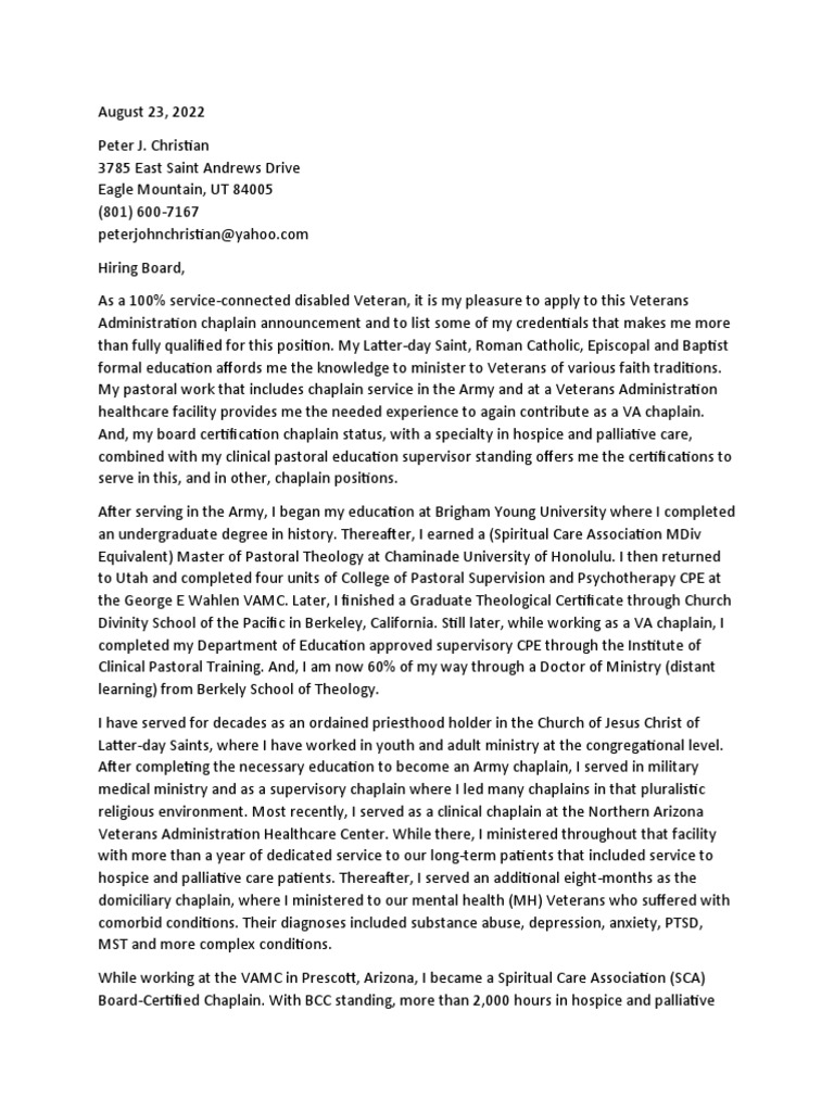 Cover letter slc vamc pdf chaplain palliative care