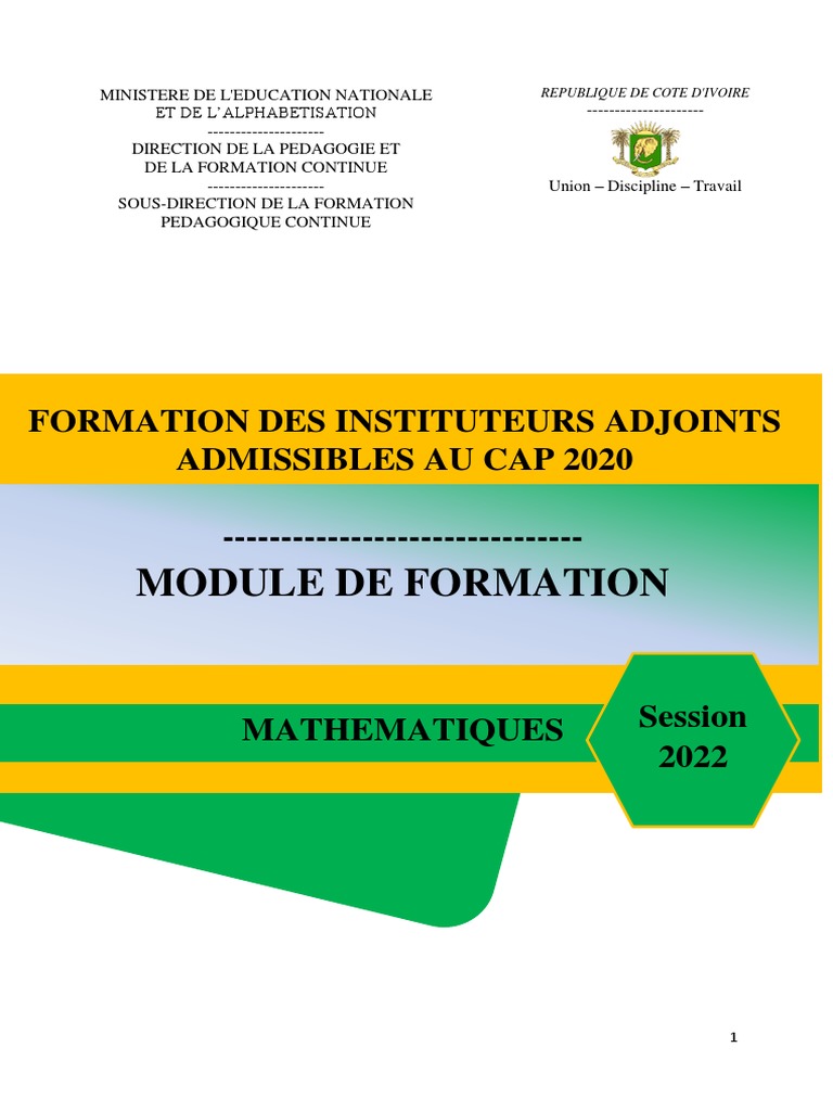Module Didactique des Mathématiques 2022 | PDF | Pédagogie | Ensemble ...