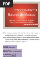 Balanço de massas - Beneficiamento