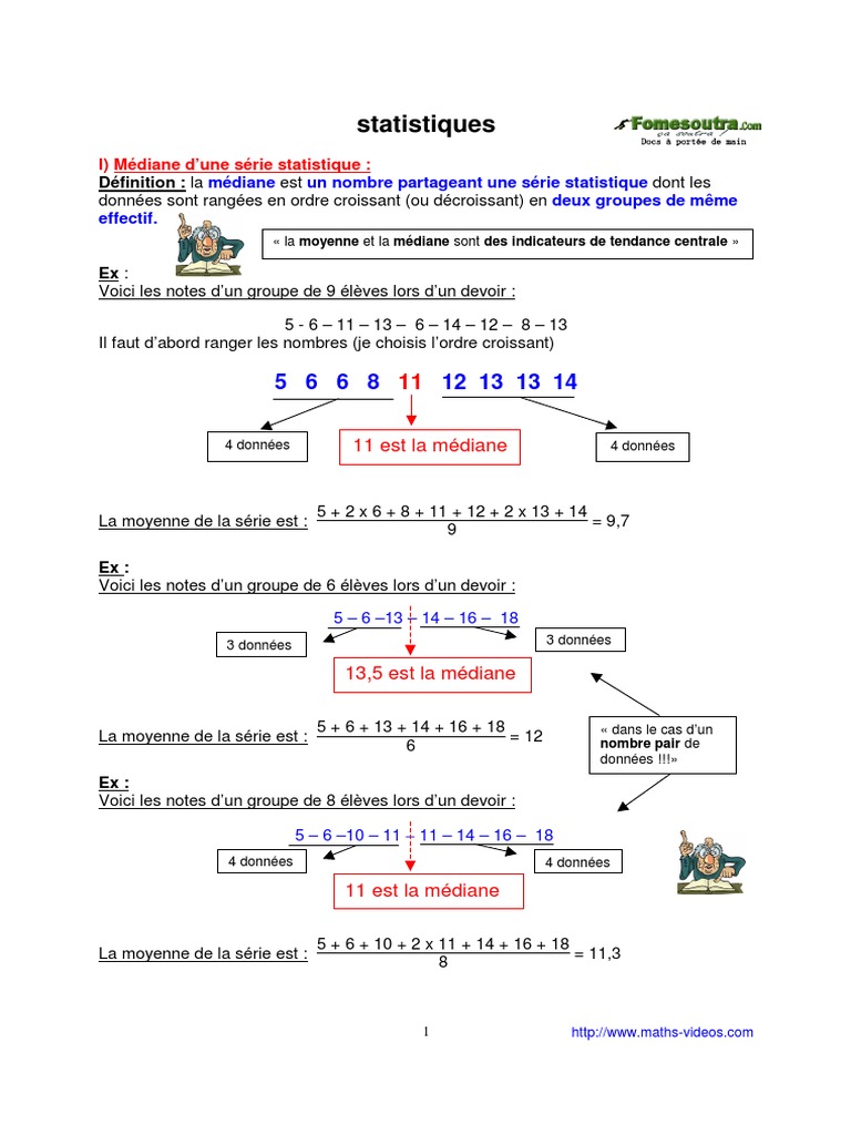 Cours de Statistiques pour 3ème | PDF | Quartile | Statistiques