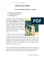 Articulo de Opinion Lectura 4 "Las Emociones y Los Valores Del Profesorado" Omar Alejandro Casarrubias Brito