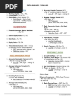 Ratio Analysis Formulas