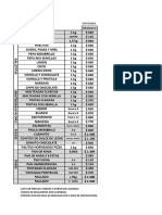 Lista de Precios Negocio SEPTIEMBRE 2022