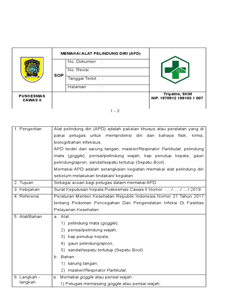 Cara Memakai Apd Secara Benar Pdf