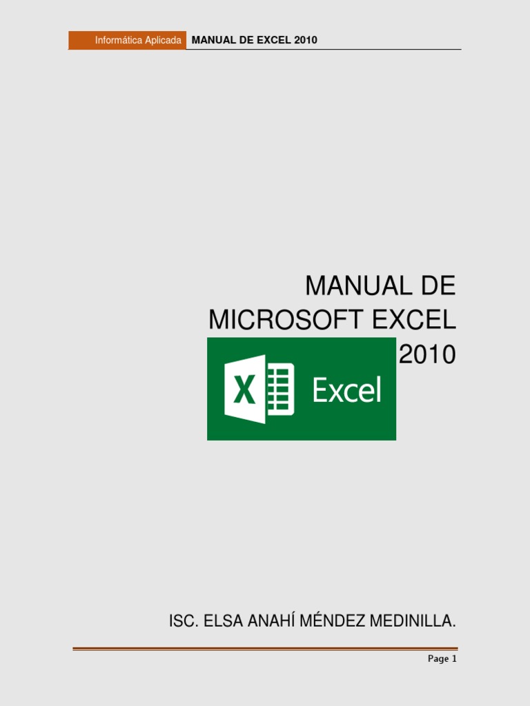 Manual de Excel | PDF | Hoja de cálculo | Microsoft Excel