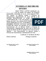 Acta de Entrega y Recibo de Dinero