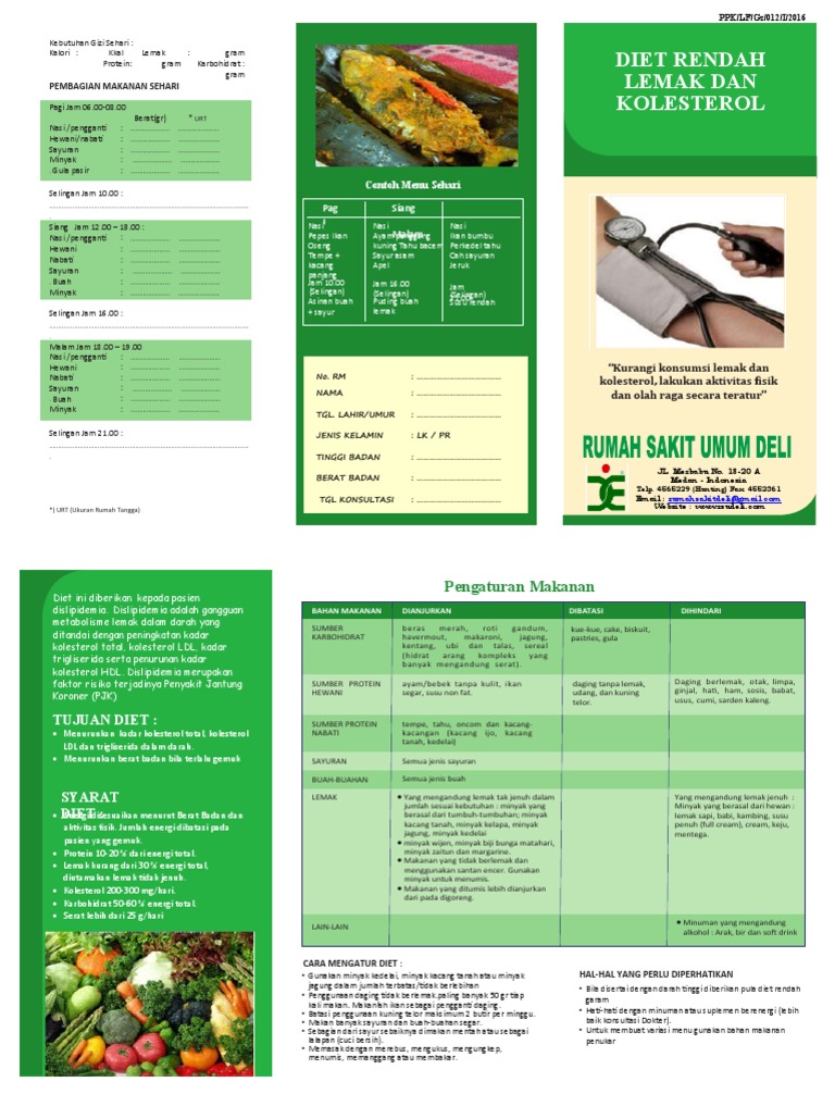 Leaflet Rendah Lemak Dan Kolesterol | PDF