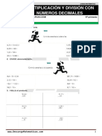 19 Multiplicación y División Con Números Decimales Quinto de Primaria