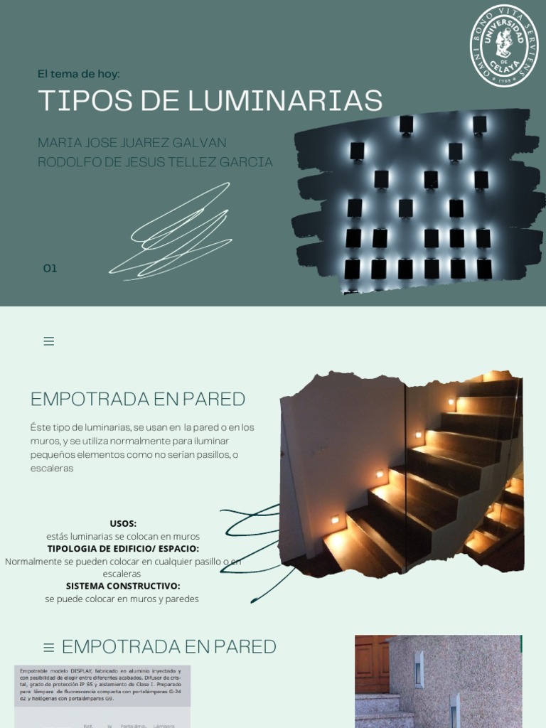 Tipos de Luminarias PDF Encendiendo Diseño arquitectonico