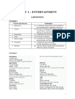 Topic 1 - Vocabulary - Student