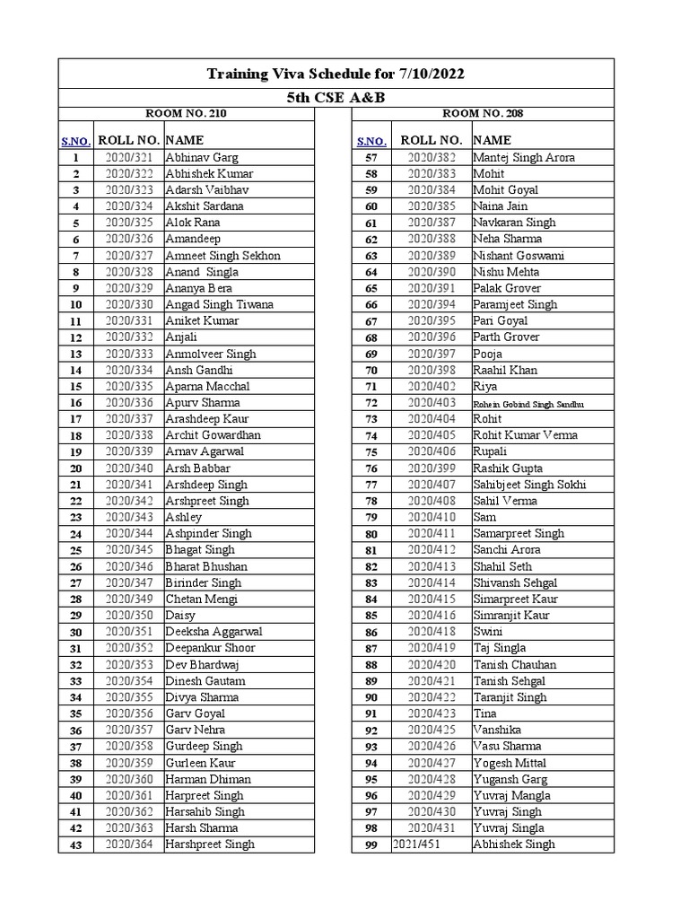 Training Schedule Pdf
