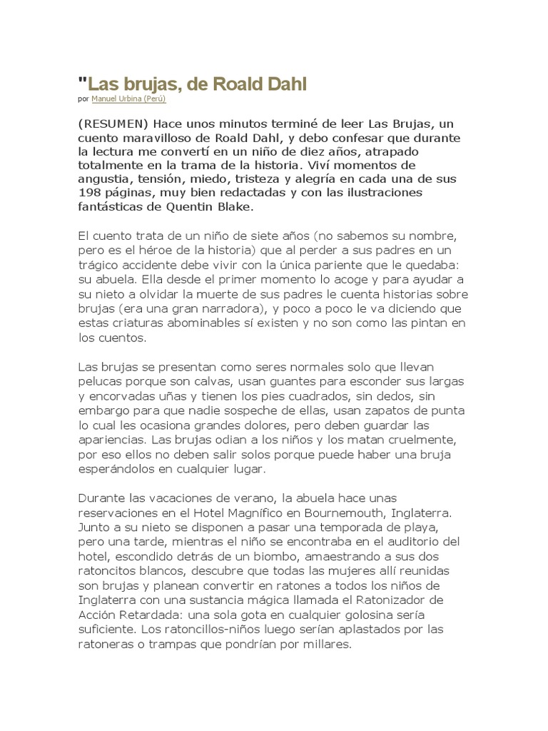 Resumen libro las brujas PDF