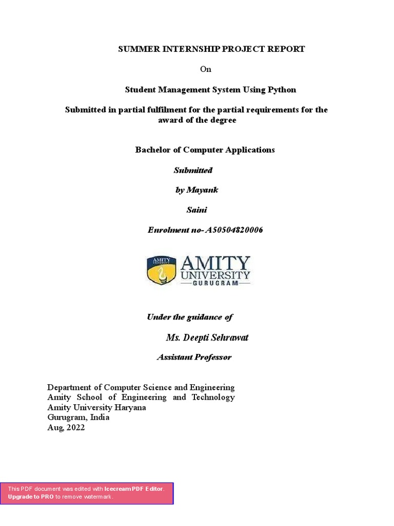 Mayank Saini-06 Final Summerintership Report | PDF | Python ...