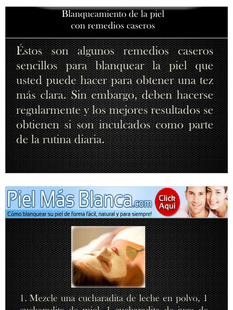 Blanqueamiento de La Piel Con Remedios Caseros | PDF | Alimentos ...