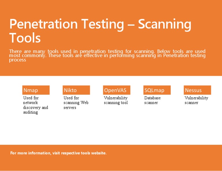 Pen Test Scanning Tools | PDF