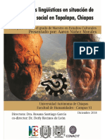 Las Actitudes Linguisticas en Situación de Bilinguismo Social en Tapalapa, Chiapas