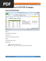 Excel COUNTIF Examples