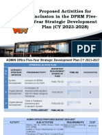 ADMIN Proposed Activities To Compose The DPRM Five-Year Strategic Development Plan