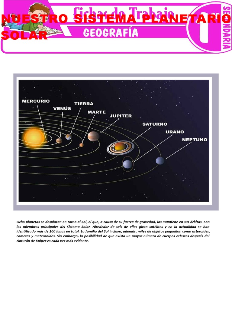 Nuestro Sistema Planetario Solar para Primer Grado de Secundaria | PDF |  Planetas | Júpiter