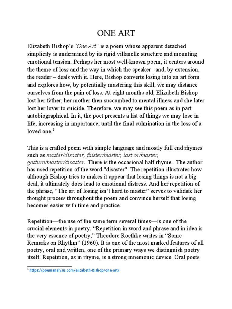 one-art-by-elizabeth-bishop-pdf-poetry-stress-linguistics