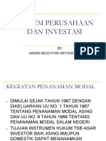 Hukum Perusahaan Dan Investasi: BY: Wiwin Muchtar Wiyono, SH, Mhum