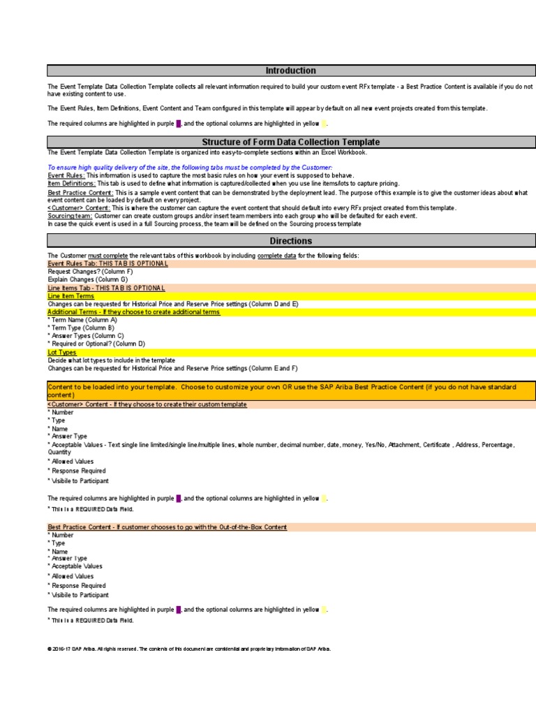 Strategic Sourcing - RFP Data Collection Template | PDF | Internet ...