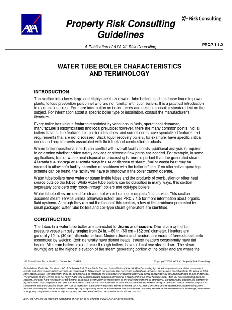 Water Tube Boiler Characteristics and Terminology PDF