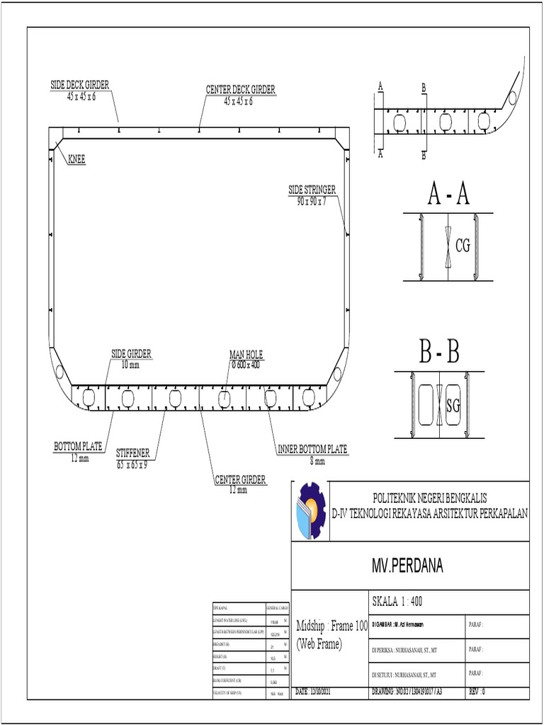 MV Perdana Center Deck Girder 45 X 45 X 6 Side Deck Girder 45 X 45 X