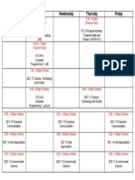 1st Semester Schedule