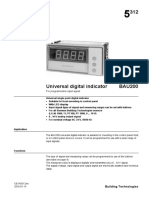 SIEMENS UNIVERSAL INDICAOR, Model BAU200, Range (-50 To 50 Pa)